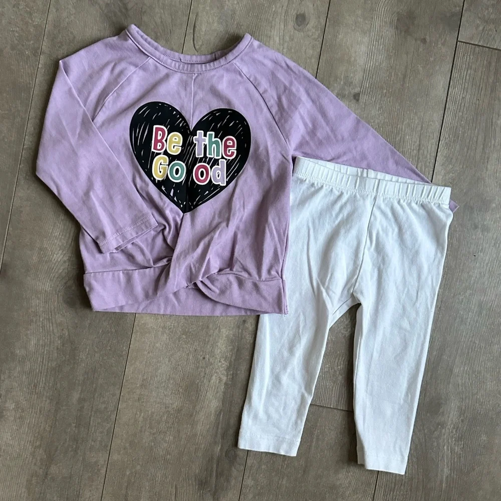‘Be the Good’ Matching Long Sleeve cozy set Old Navy Garanimals 12-18 M Girl